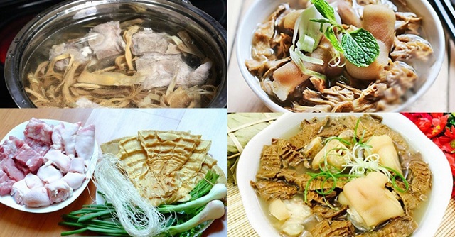 Các nguyên liệu cần chuẩn bị để nấu chân giò hầm măng khô