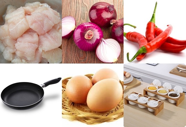 Chuẩn bị nguyên liệu để làm chả viên chiên
