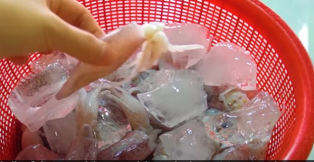 Mực sơ chế sạch