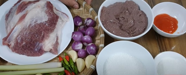 Nguyên liệu chế biến món thịt kho mắm ruốc