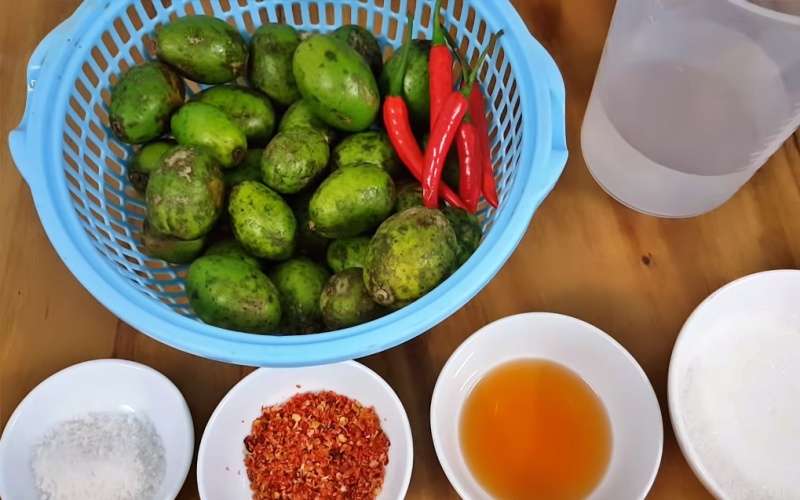 Nguyên liệu món cóc ngâm mắm đường