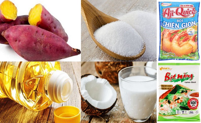 Nguyên liệu món khoai lang chiên thơm ngon